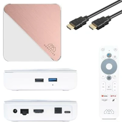 Imagen de Homatics Box R 4K Plus Android 11 TV Media Player (Chromecast, Google, Netflix, Disney +, Prime Video, Google Play Store, UHD, HDR, WiFi 6, Bluetooth 5.0, Control Remoto por Voz, Blanco)