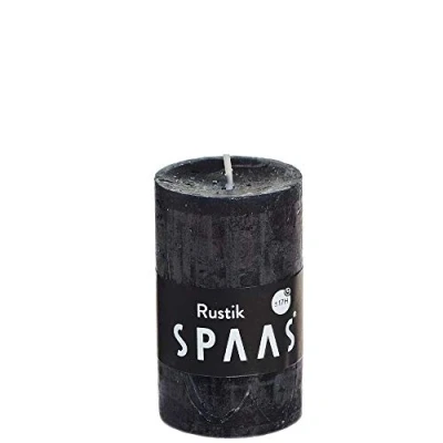 Imagen de Spaas Negro 12 Velas rústicas sin Perfume 48, 17 Horas, Color, Cera de parafina, D 48 mm x H 80