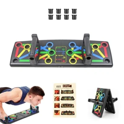Imagen de MAGIC SELECT Tabla de Flexiones Multifuncional ABS, Negra, 14 en 1. Push Up Rack Board. Plegable con Asas para Entrenamiento Muscular, Ejercicios Casa.