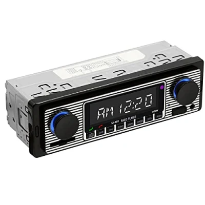 Imagen de Yolispa Radio para coche, estéreo Bluetooth con puerto USB/SD/AUX, 4 radios FM de 60 W, reproductor MP3 digital, manos libres control remoto