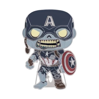 Imagen de Funko Pop! Large Enamel Pin MARVEL: Marvel CAPTAIN AMERICA What If ZOMBIE Pins de Esmalte Broche Coleccionable para Mochilas Y Bolsos Idea Regalo