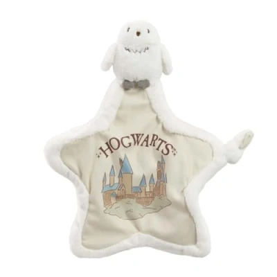 Imagen de Rainbow Designs Harry Potter Hedwig Comfort Edredón de felpa suave para recién nacido con diseño búho nevado, manta bebé en forma estrella ilustración Hogwarts y esquina anudada