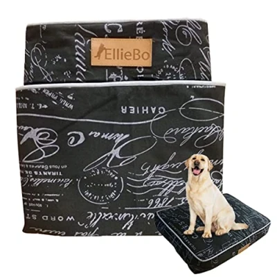 Imagen de Ellie Bo Funda de Cama para Perro Interior, colchón Suave y Lavable, Lona, Relleno Fibra poliéster Jaula 36 Pulgadas, tamaño L 87 x 57 10 cm, Voyager