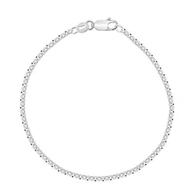 Imagen de Planetys Tobillera de Plata Ley 925 Rodiada Cadena Jaseron (Rolo) 2 mm Ancho