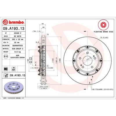 Imagen de BREMBO TWO PIECE FLOATING DISCS LINE 09.A193.13 Disco de freno MITSUBISHI: Lancer 8 Limousine