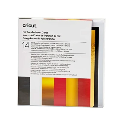 Imagen de Cricut inserción de Transferencia Papel Aluminio Royal Flush x 12,1 cm (tamaño Cruce S40) Paquete 14 para Uso con Alfombrilla Tarjeta 2 2, 12.1cm Size, Oro, Talla única