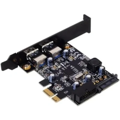 Imagen de SilverStone SST EC04 E 2 Puertos PCI a USB 3.0 Tarjeta Express, con Conector de Potencia SATA 15 Pines y 1 20 (expande Otros Dos 3.0)