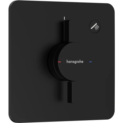 Imagen de hansgrohe DuoTurn Q, grifo de ducha empotrado para 1 función, monomando ducha, mezclador iBox universal 2, negro mate