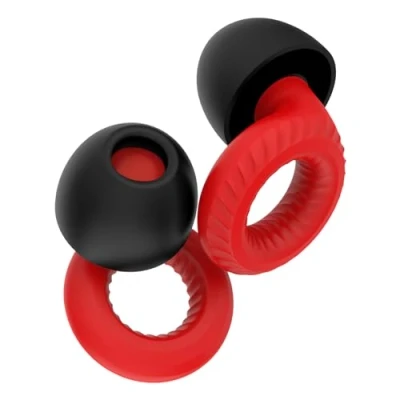 Imagen de Tapones para los Oídos con Cancelación de Ruido,Tapones Reutilizable Oidos Ruido Dormir Silicona,Reducción 27dB Dormir,Concentración,Protección Auditiva(Rojo Negro)