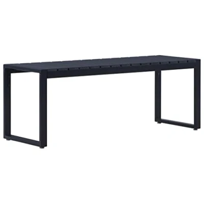 Imagen de vidaXL Banco de Jardín Patio Exterior al Aire Libre Decoración Recibidor Asiento Silla Impermeable Duradero Estable 120,50 cm Tablero PS Negro