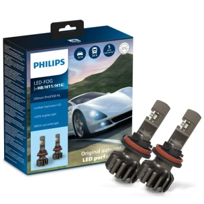 Imagen de Philips Ultinon Pro9100 LED lámpara para faros de coche (H8/H11/H16), 350%, 5.800K, set 2