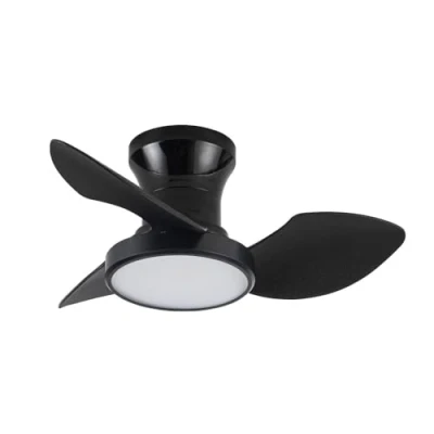 Imagen de wonderlamp Ventilador de techo pequeño LED Milfero Negro 20W con modo luz noche y memoria encendido