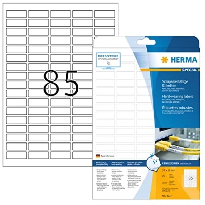 Imagen de Herma 8337 Paquete de 2125 etiquetas multiuso (37 x 13 mm), blanco