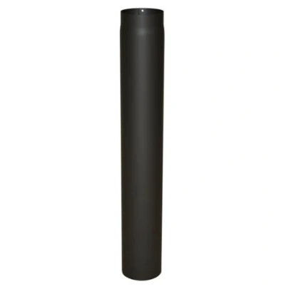 Imagen de Kamino Flam Tubo para chimenea y estufa de leña, vitrificado acero resistente a altas temperaturas Negro, Ø 150 mm/longitud 1000 mm