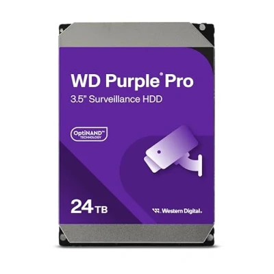 Imagen de WD Purple Pro 24 TB Smart Video Disco Duro Interno de 3,5&quot; IA Allframe 550 TB/año, caché 512 MB, 7200 r. p. m., garantía 5 años