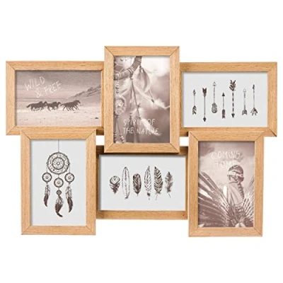 Imagen de ATMOSPHERA CREATEUR D&#039;INTERIEUR Marco De Pared Naturaleza, Revoltijo 6 imágenes, Madera, 10 x 15 cm