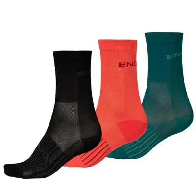 Imagen de Endura CoolMax Race 3 PII Ciclismo Calcetines para Mujer, Black, One Size