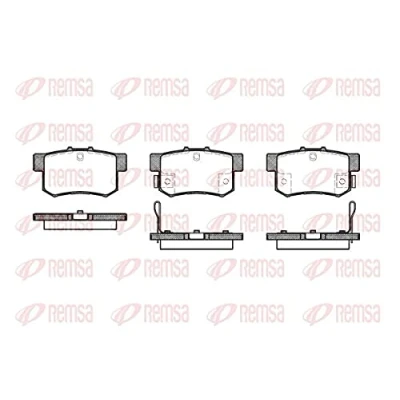 Imagen de REMSA 0325.22 Juego de pastillas freno Eje trasero con contacto avisador desgaste lámina adhesiva accesorios HONDA: CIVIC 7 Hatchback