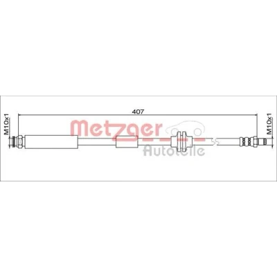 Imagen de METZGER 4111801 Latiguillos de Freno Eje delantero, izquierda, derecha 407 FIAT: Tipo Hatchback