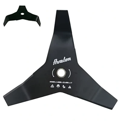 Imagen de Avalon Disco de 3 Puntas Universal para Desbrozadora, Cuchilla Acero mm (300 x 4 mm) Cortar Zarzas y maleza densa