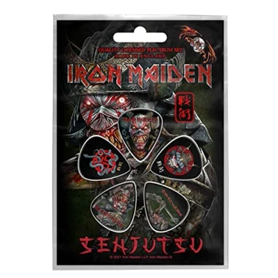 Imagen de Iron Maiden Paquete de 5 púas guitarra con logotipo Senjutsu Band, talla única