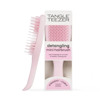 Imagen de Tangle Teezer Ultimate Detangler cepillo para el cabello, elimina nudos y reduce la rotura, mini cabello viajes, manos pequeñas todo tipo de rosa milenario