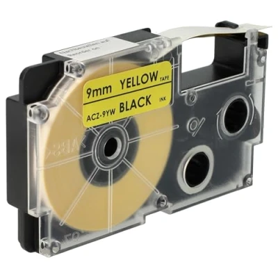 Imagen de vhbw Casete de cinta cartucho 9mm para Casio CW L300, KL 100E, 120, 1500, 200E, 300, 60, 7000, 70E por XR 9YW, 9YW1.