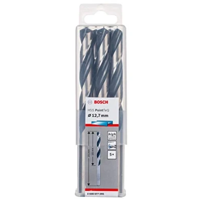 Imagen de Bosch Professional 5 brocas helicoidales HSS PointTeQ, para metal, 12.7 x 101 151 mm, accesorio de taladro