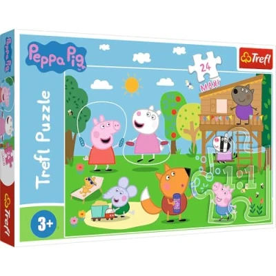 Imagen de Trefl 24 Maxi Rompecabezas Piezas Grandes, Coloridos con Personajes, Entretenimiento Creativo, Diversión para Niños a Partir de 3 Años Puzzle, Color Peppa Pig (14342)