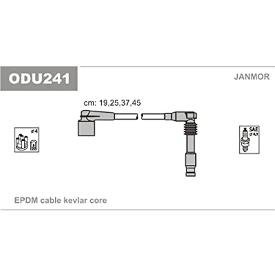 Imagen de JANMOR ODU241 Juego de Cables Encendido OPEL: Astra F CC, Calibra A, Berlina