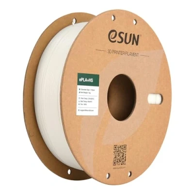 Imagen de eSUN PLA+ Filamento 1.75mm, ePLA+HS para Impresora 3D de Alta Velocidad Precisión Dimensional +/ 0.03mm, Carrete 1KG (2.2 LBS) Impresoras Velocidad,Blanco