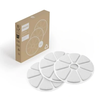 Imagen de Philips Pet Series filtros Para fuente de agua Filtro multicapa. potable limpia y fresca. Paquete 3 repuesto. Blanco (PAW0010/01)