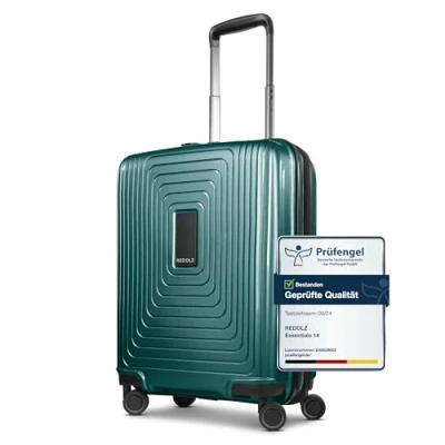Imagen de REDOLZ Artículos comunes Essentials 14, Verde perla metálico, Kabinen Trolley+ (55 cm) erweiterbar, Carro rígido con ruedas giratorias