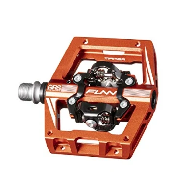 Imagen de Funn Mamba S Pedales MTB con Calas, de Bicicleta Montaña Plataforma Compacta Doble Cara Clip, Compatibles Calas SPD (Naranja)