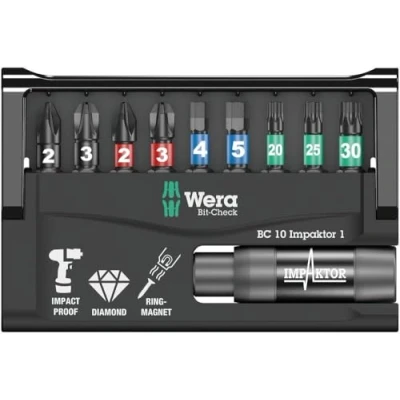 Imagen de WERA 05073980001 Bit Check 10 Impaktor 1 SB Estuches de puntas
