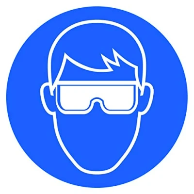 Imagen de STROBO 10 pegatinas de Uso obligatorio usar gafas protección, 9,5 x cm, señales advertencia con protección UV para exteriores e interiores