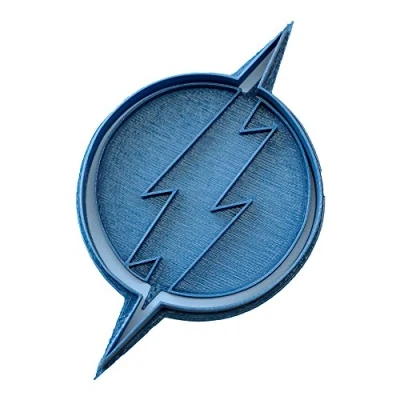 Imagen de Cuticuter Superheroes Flash Logo Cortador de Galletas, Plástico, Azul, 8x7x1.5 cm