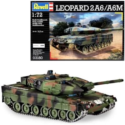 Imagen de Revell Maqueta Leopard 2A6/A6M, Kit Modelo, Escala 1:72 (03180), Multicolor, 1/72