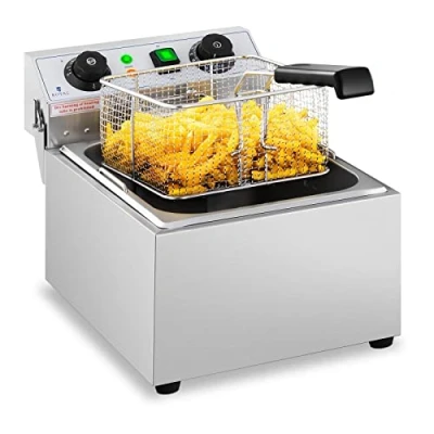 Imagen de Royal Catering Freidora Eléctrica Para Hostelería 10 Litros 230 V RCTF 10EB (3.200 Watt, Temporizador 60 Min, Temperatura: 50 200 C)