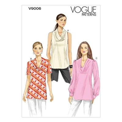 Imagen de Vogue Patterns V9006 Camiseta para Mujer (Talla 16, 18, 20, 22, 24), Multicolor, Seda, F5 (16 18 20 22 24)
