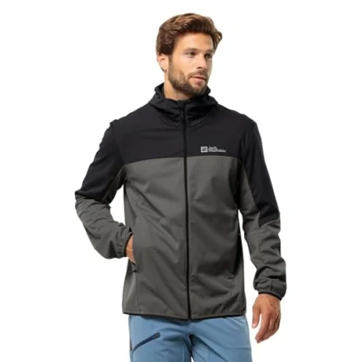 Imagen de Jack Wolfskin Feldberg Sudadera con Capucha M Chaqueta Softshell, Gris, Hombre