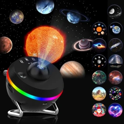 Imagen de YunLone proyector de galaxia planetario Ultra HD 13 en 1, estrellas luz nocturna, espacial universo, cielo estrellado, techo con
