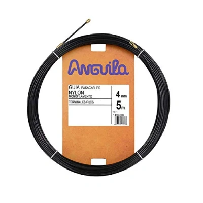 Imagen de Anguila Guía Pasacables Terminales Fijos Monofilamento Nylon Color Negro Diámetro 4mm 5 metros