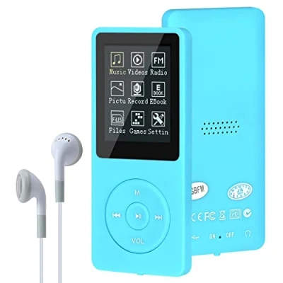 Imagen de Lychee Reproductor MP3 con Auriculares,8GB de Música Deporte 1.8 Pulgadas,Radio FM,Grabarora Voz Soporte hasta 64GB