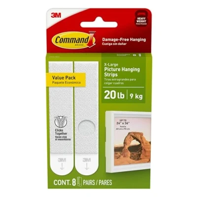 Imagen de Command 17217 8ES Hanging Strips, X Large, White, 8 Count