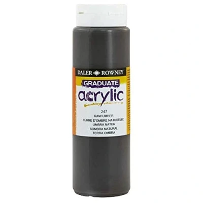 Imagen de Daler Rowney Graduate Acrylic 500ml Paint Ink Bottle Raw Umber