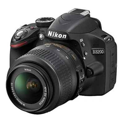 Imagen de Nikon D3200 Cámara réflex Digital de 24 MP (Pantalla 3&quot;, estabilizador, vídeo Full HD), Negro Kit con Objetivos AF S DX 18 55VR + 55 200VR [Importado]