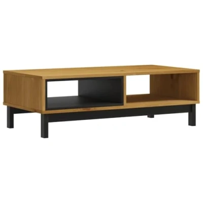 Imagen de vidaXL Mesa de Centro, Auxiliar con Compartimentos Abiertos, Mesita Rectangular Sofá, Teléfono para Salón, Madera Maciza Pino
