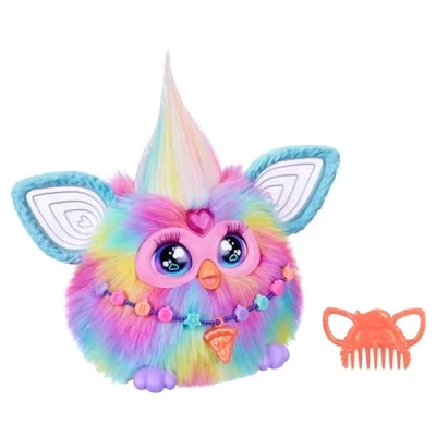 Imagen de Hasbro Furby Tie Dye Peluche electrónico para niños y niñas a Partir de 6 años, con Sonidos, Luces 5 Modos Voz, Juguete Fiestas coleccionables, Multicolor