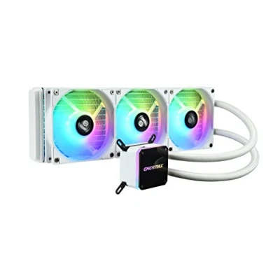 Imagen de ENERMAX LIQMAX III ARGB 360 Refrigerador Líquido para CPU, TDP 360W, 3x Ventilador 120 PWM, Bomba de Doble Cámara, Intel LGA 1700, 1200, 115X, AMD AM5, AM4, Caja Control RGB Incluida, Blanco